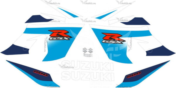 Комплект наклеек SUZUKI GSX-R-600 2004-2005 WHITE-BLUE