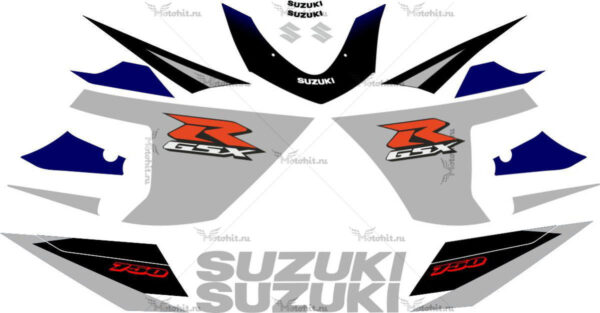 Комплект наклеек SUZUKI GSX-R-600 2005 SILVER-BLACK