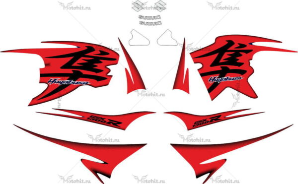 Комплект наклеек SUZUKI GSX-R-1300 HAYABUSA 2010-2011 RED