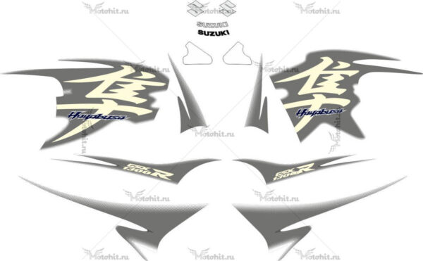Комплект наклеек SUZUKI GSX-R-1300 HAYABUSA 2010-2011 SILVER