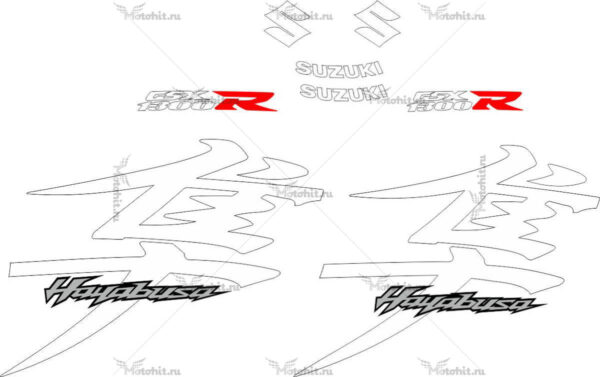 Комплект наклеек SUZUKI GSX-R-1300 HAYABUSA 2012 WHITE