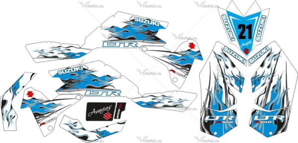 Комплект наклеек SUZUKI LTR-450 KIT-BLUE-WHITE 2006-2018