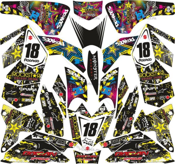 Комплект наклеек SUZUKI LTR-450 ROCKSTAR-COLOR-2 2006-2018