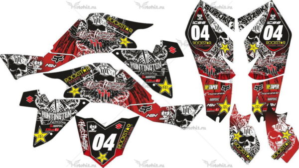 Комплект наклеек SUZUKI LTR-450 ROCKSTAR-RED 2006-2018