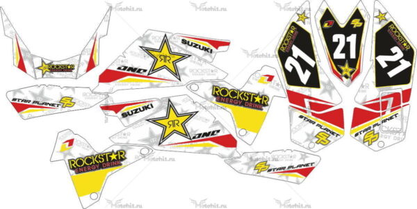 Комплект наклеек SUZUKI LTR-450 ROCKSTAR-RED-WHITE 2006-2018