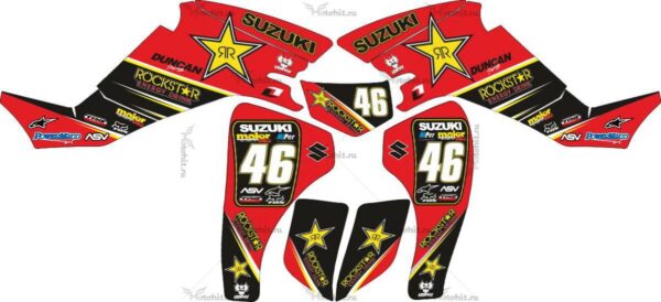 Комплект наклеек SUZUKI LTZ-400 ROCKSTAR-RED 2003-2008