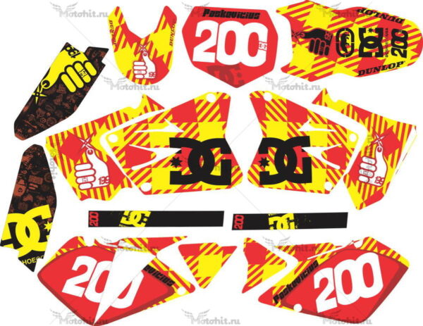 Комплект наклеек SUZUKI RM-125, RM-250 TRAVIS 2001-2012