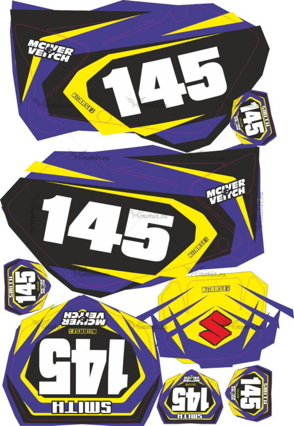 Комплект наклеек SUZUKI RM-125 RM-250 2001-2009