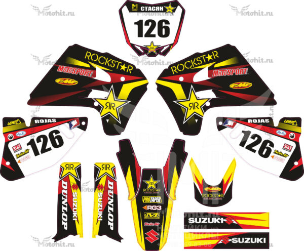 Комплект наклеек SUZUKI RMX-125-250 1992-1995 ROCKSTAR