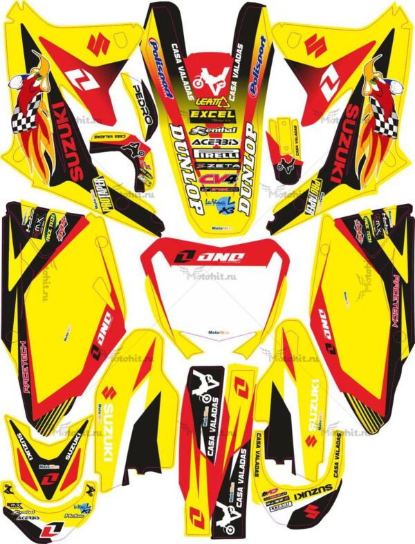Комплект наклеек SUZUKI RMZ-450 WOODY 2008-2017