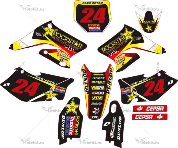 Комплект наклеек SUZUKI RMZ-125 RMZ-250 2004-2006 ROCKSTAR