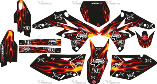 Комплект наклеек SUZUKI RMZ-250 VILLAGE-FLAMES 2007-2009