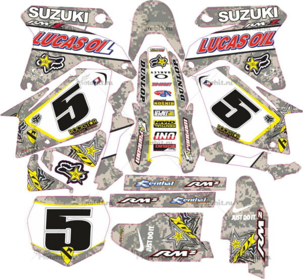 Комплект наклеек SUZUKI RMZ-450 2005-2006 CAMUFLADA