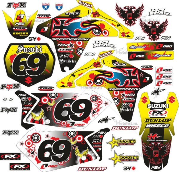 Комплект наклеек SUZUKI RMZ-450 2005-2006 SPEEDFREAK