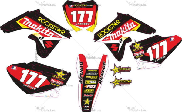 Комплект наклеек SUZUKI RMZ-450 2008-2017 MAKITA-ROCKSTAR