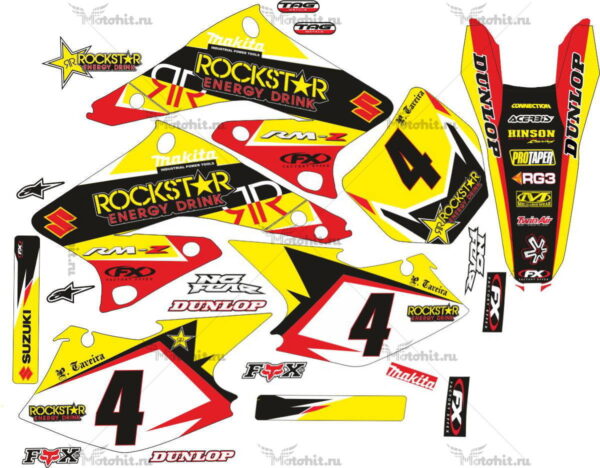Комплект наклеек SUZUKI RMZ-250 2004-2006 ROCKSTAR