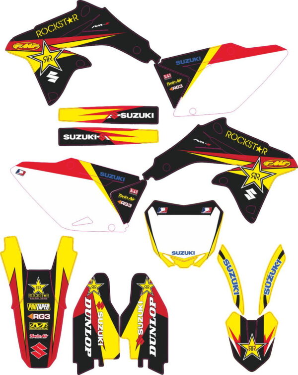 Комплект наклеек на SUZUKI RMZ-450 2008-2017 ROCKSTAR
