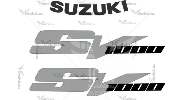 Комплект наклеек SUZUKI SV-1000 2003-2008 SILVER-BLACK part