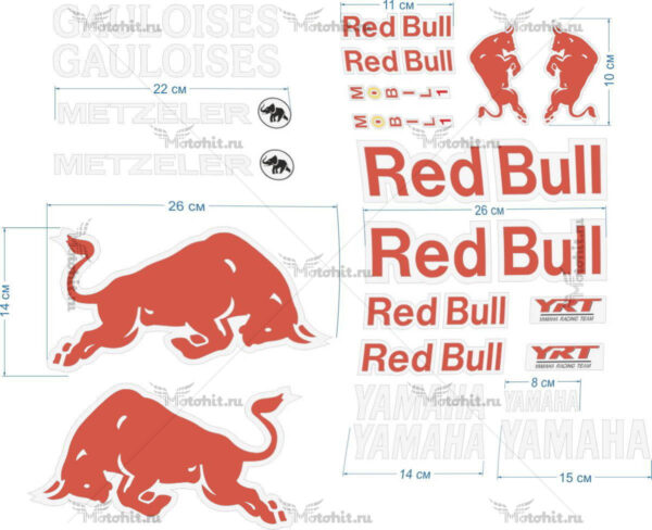 Комплект наклеек Yamaha REDBULL