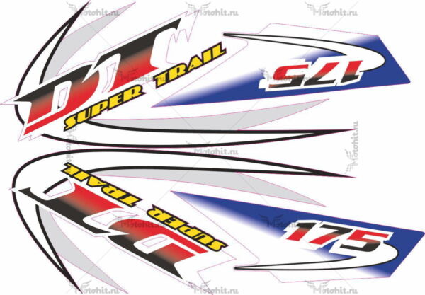 Комплект наклеек Yamaha DT-175 2005 SUPER-TRAIL