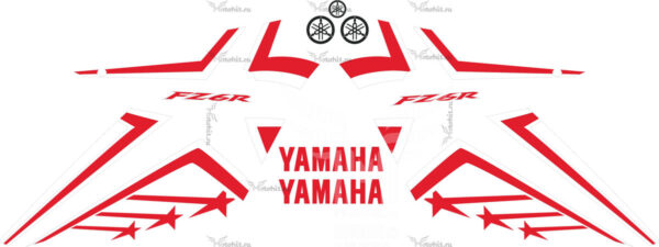 Комплект наклеек Yamaha FZ-6R 2009-2015 RED WHITE STARS