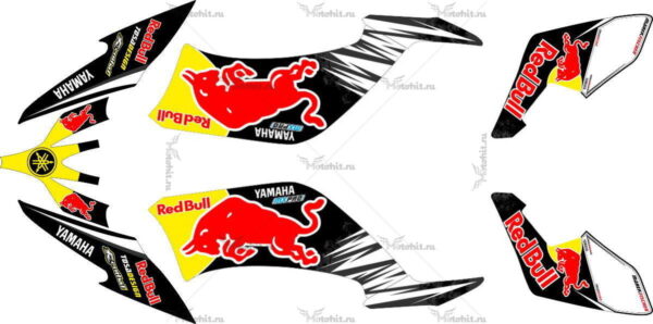 Комплект наклеек Yamaha YFM-250-R RAPTOR-REDBULL 2008-2014