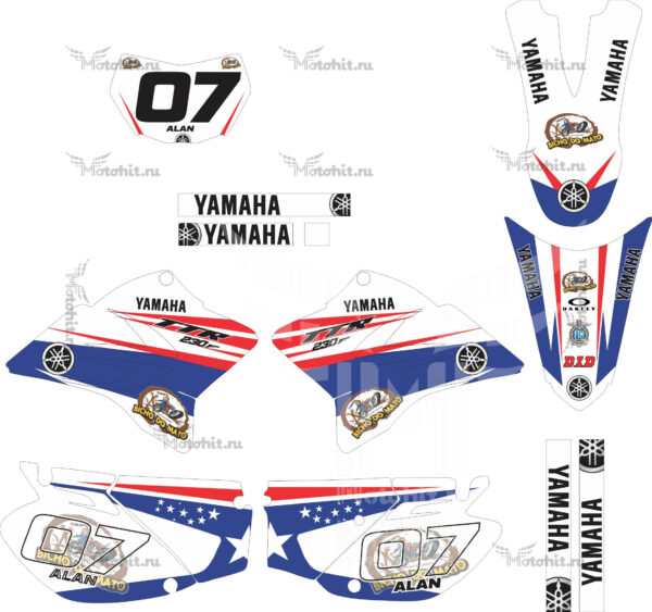 Комплект наклеек YAMAHA TTR-230F 2005-2016