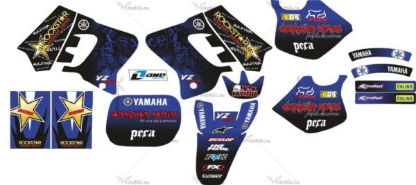 Комплект наклеек Yamaha YZ-125 YZ-250 1993-1995 BLUE