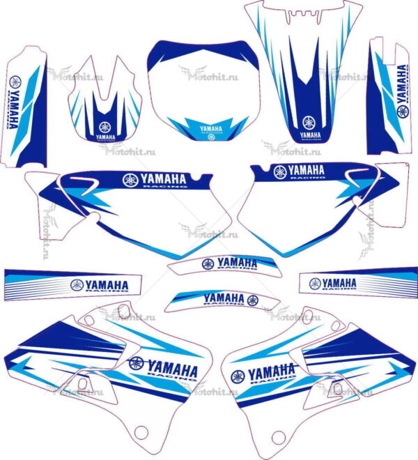 Комплект наклеек Yamaha YZ-125 YZ-250 1996-2001 BLUE