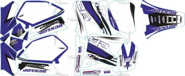 Комплект наклеек Yamaha YZ-125 YZ-250 1996-2001 DUNLOP2-RATEVE
