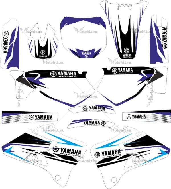 Комплект наклеек Yamaha YZ-125 YZ-250 1996-2001 WHITE