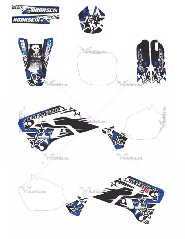 Комплект наклеек Yamaha YZ-125 YZ-250 1996-2001 MOTO-XTREME