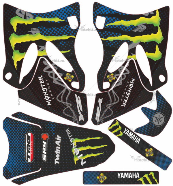 Комплект наклеек Yamaha YZ-125 YZ-250 2002-2014 MONSTER-AZUL