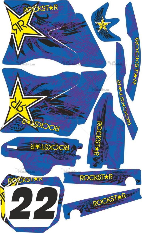 Комплект наклеек Yamaha YZ-125 YZ-250 2002-2014 ROCK-HART1-2