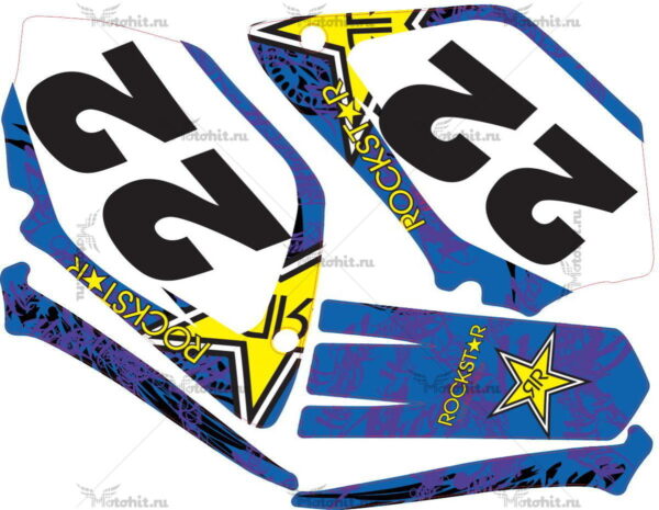 Комплект наклеек Yamaha YZ-125 YZ-250 2002-2014 ROCK-HART2-2