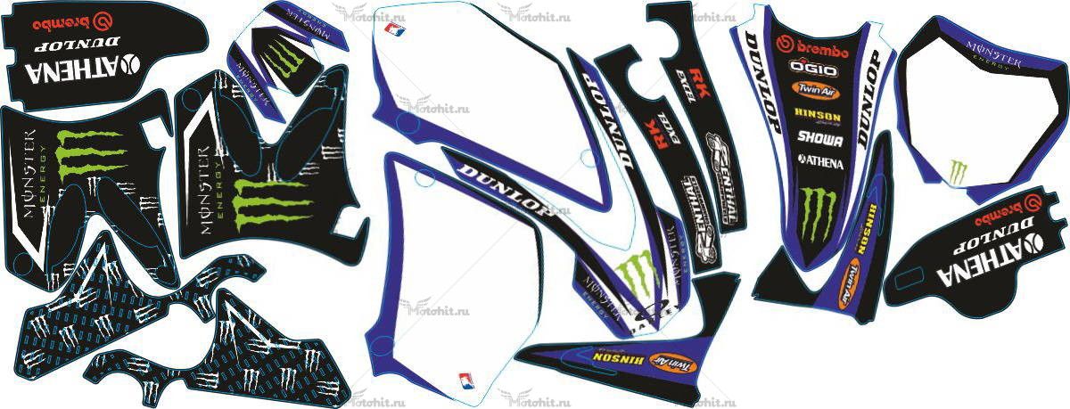 Комплект наклеек Yamaha YZ-125 YZ-250 2002-2014 MONSTER1