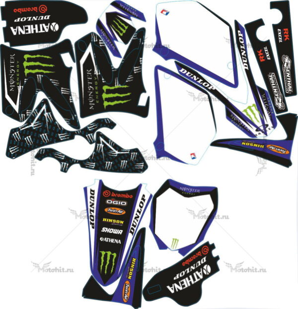 Комплект наклеек Yamaha YZ-125 YZ-250 2002-2014 MONSTER1