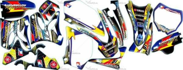 Комплект наклеек Yamaha YZ-125 YZ-250 2002-2014 RIVERSIDE2-WHITE