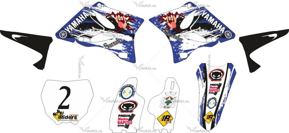 Комплект наклеек Yamaha YZ-125 YZ-250 2002-2014 TASMAN