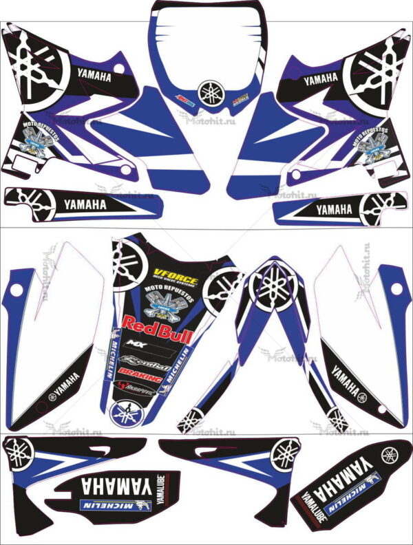 Комплект наклеек Yamaha YZ-125 YZ-250 2002-2014 UFO