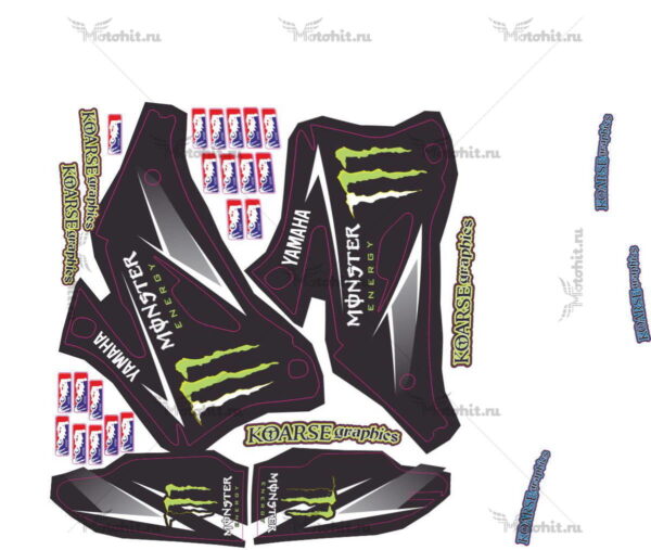 Комплект наклеек YAMAHA WR-250F 2007-2014, WR-450F 2007-2011 MONSTER