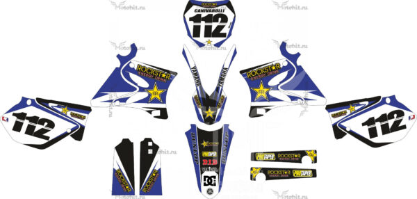 Комплект наклеек YAMAHA YZ-125 Purple Rockstar