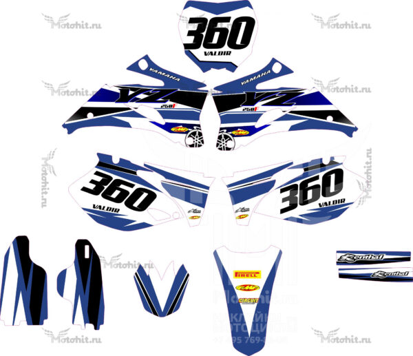 Комплект наклеек YAMAHA YZ-250