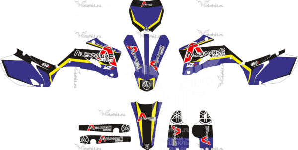 Комплект наклеек YAMAHA YZ-450F Purple-black-yellow