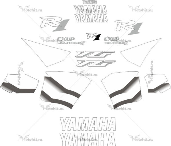 Комплект наклеек Yamaha YZF-R1 2000 WHITE-GRADIENT