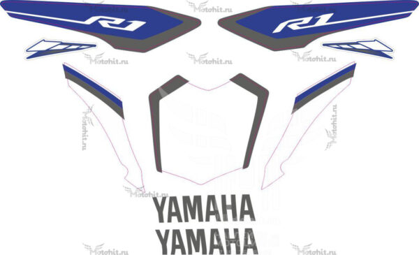 Комплект наклеек на мотоцикл Yamaha R1-2015 blue