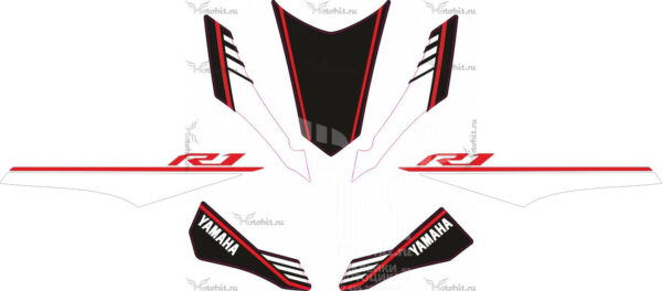 Комплект наклеек на мотоцикл Yamaha-R1 2015-2016 red