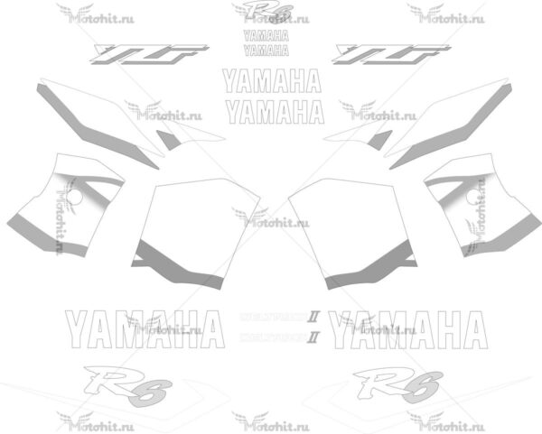 Комплект наклеек Yamaha YZF-R6 2001 WHITE