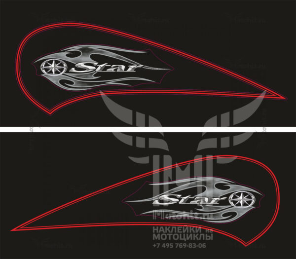Комплект наклеек для Yamaha xvs 650 dragstar custom 2011