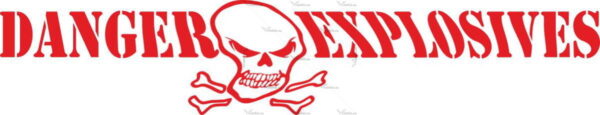 Наклейка DANGER EXPLOSIVES SCULL